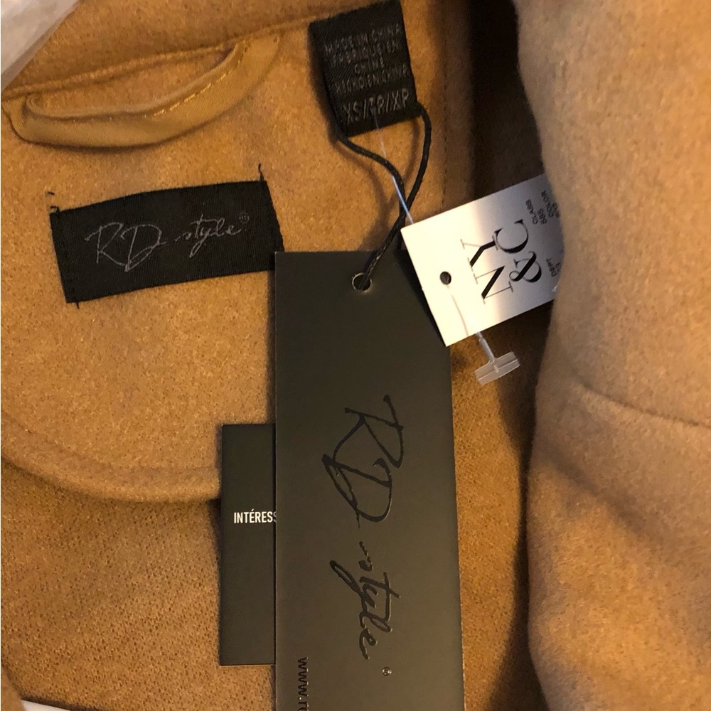 Oversized Notch Lapel Trench Coat  / NATURAL - CAMEL - Picture 6 of 6